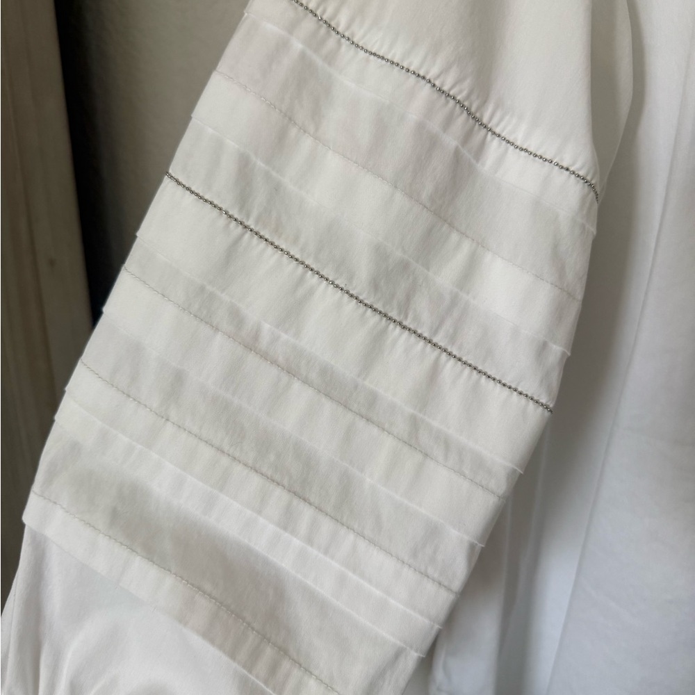 Women’s White Shirt with Silver Bead Detailing - Picture 5 of 6